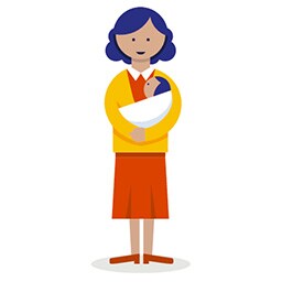 mother holding baby