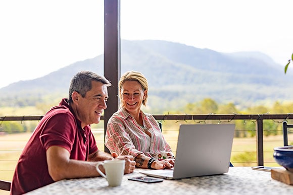two people using a computer